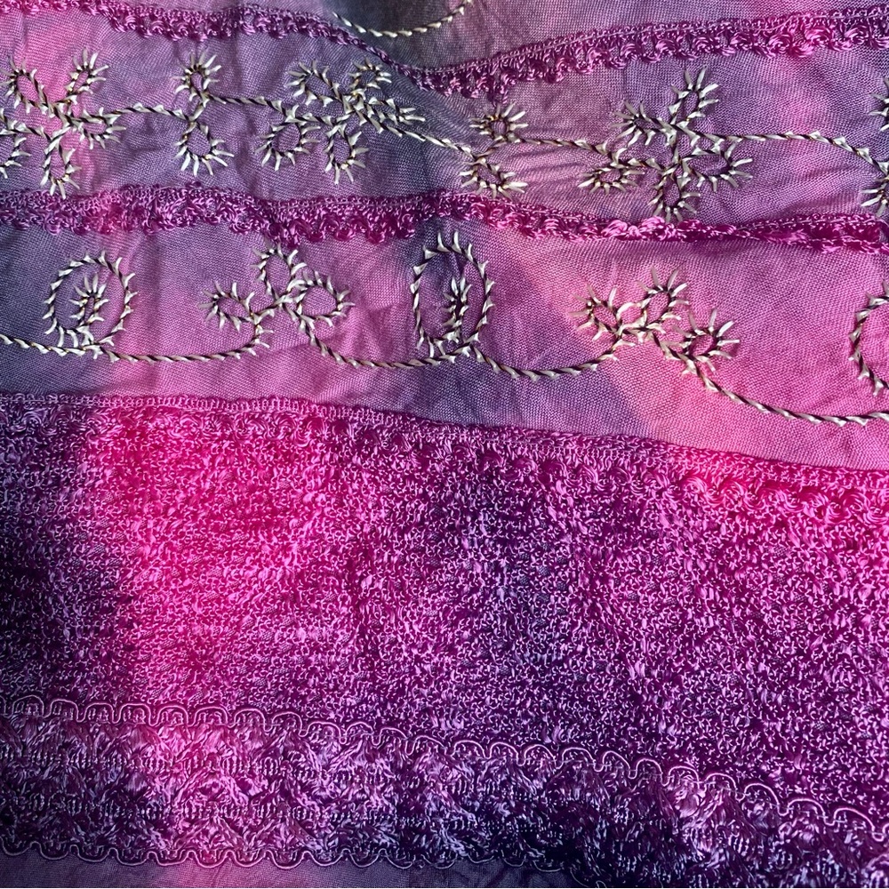 LSI Vintage Pink and Black Tie Dye Embroidered Dress - Picture 6 of 9